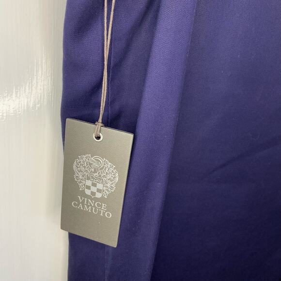 Vince Camuto Navy Blue Button Down Sleeveless Dress V-Neck - Picture 4 of 6